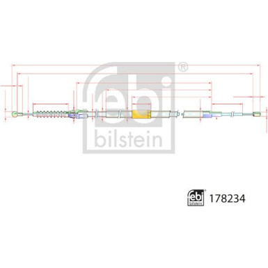 FEBI BILSTEIN Seilzug, Feststellbremse | 178234