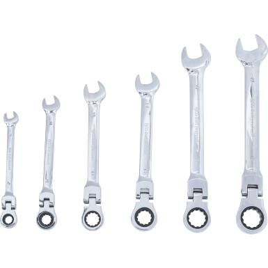 BGS Ratschenring-Maulschlüssel-Satz flexible Köpfe SW 8 - 19 mm 6-tlg BGS Do it yourself 30004