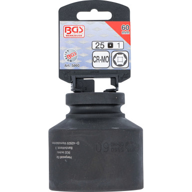 BGS Kraft-Steckschlüssel-Einsatz Sechskant | Antrieb Innenvierkant 25 mm (1"""") | SW 60 mm | 5860