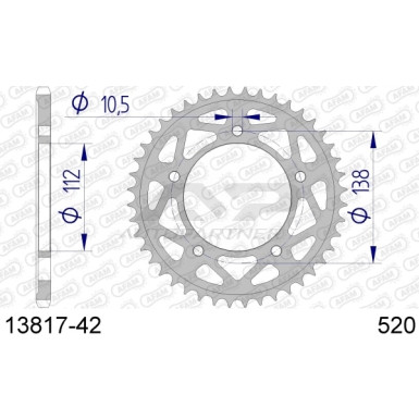 AFAM Kettenrad ALU 42 Zähne | für 520 | 13817-42