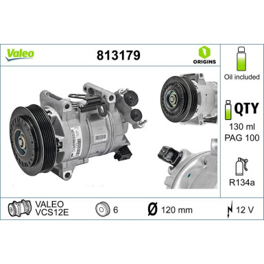 KOMPRESSOR, KLIMAANLAGE Valeo Origins New OE TECHNOLOGIE VAL813179