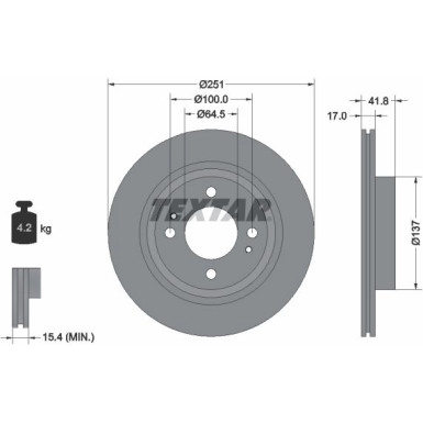 Bremsscheibe Mitsubishi P. Mirage/Space Star 1.0-1.2 12 | 92278003