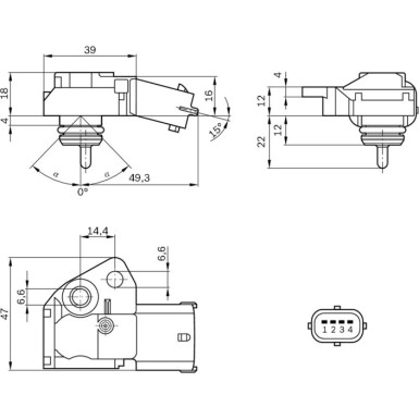 0 261 230 110 Sensor, Kraftstoffdruck