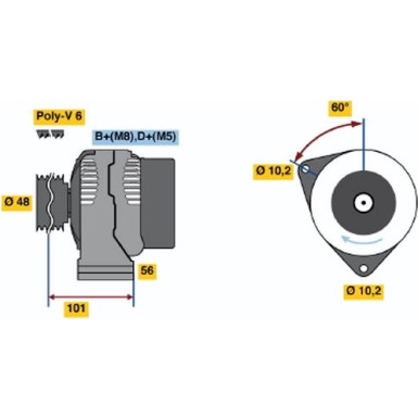 Lichtmaschine | MERCEDES,DAEWOO,SSANGYONG | 0 986 038 260