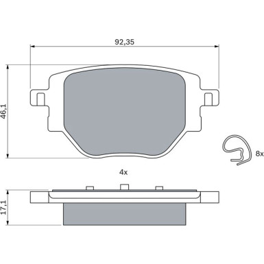Bremsbelag | OPEL Corsa F PEUGEOT 19 | 0 986 424 988 Bremsbelag | OPEL Corsa F PEUGEOT 19 | 0 986 424 988