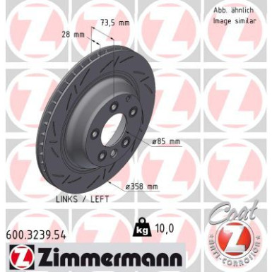 ZIMMERMANN Bremsscheibe | 600.3239.54