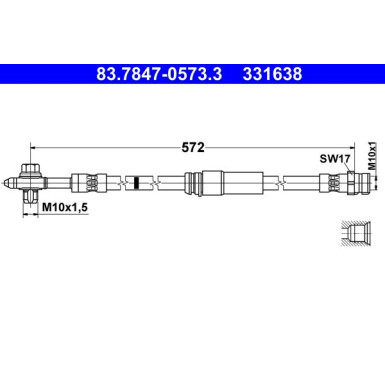 ATE Bremsschlauch | 83.7847-0573.3
