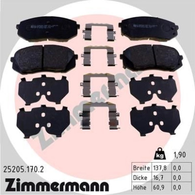 ZIMMERMANN Bremsbeläge 25205.170.2