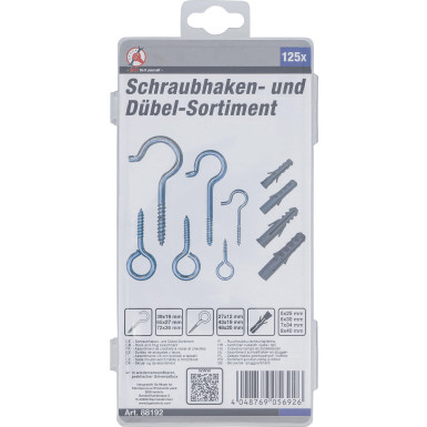 BGS Schraubhaken- und Dübel-Sortiment 125-tlg BGS Do it yourself 88192
