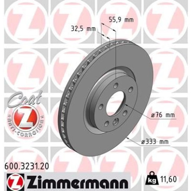ZIMMERMANN Bremsscheibe | 600.3231.20
