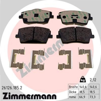 ZIMMERMANN Bremsbelagsatz, Scheibenbremse ZIMMERMANN Bremsbelagsatz, Scheibenbremse
