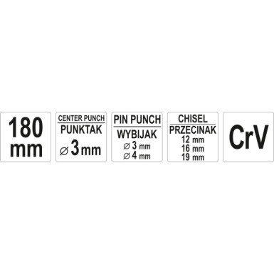 YT-4710 Trennmeissel- Und Durchtreiber-Set 6-Tlg.