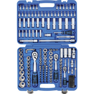 BGS Steckschlüssel-Satz Wellenprofil | Antrieb 6,3 mm (1/4"""") / 10 mm (3/8"""") / 12,5 mm (1/2"""") | 192-tlg | 2292