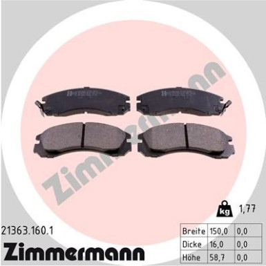 ZIMMERMANN Bremsbeläge | 21363.160.1