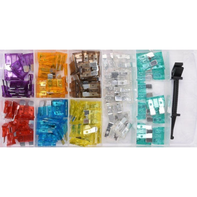 03.1005 Satzsicherung Standard (Ato), 97 Stück: 3A, 5A, 7,5A, 10A, 15A, 20A, 25A, 30A