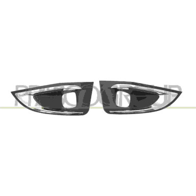 GRILLSATZ L+R +NSW F HALOGEN-SW SCHW/CHR | PEUGEOT 3008 (M) 5,16 | 4861,418,1