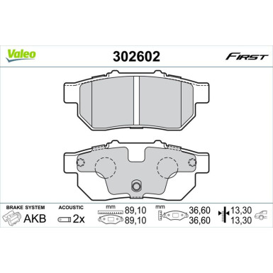 VALEO Bremsbeläge | 302602