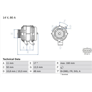 Lichtmaschine | FORD Focus | 0 986 044 701