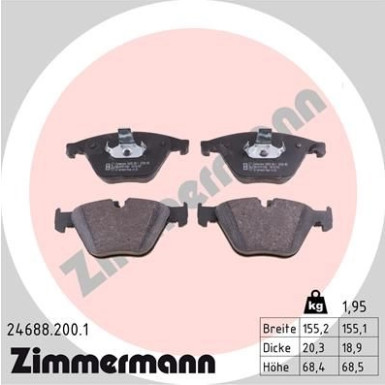 ZIMMERMANN Bremsbelagsatz, Scheibenbremse ZIMMERMANN Bremsbelagsatz, Scheibenbremse