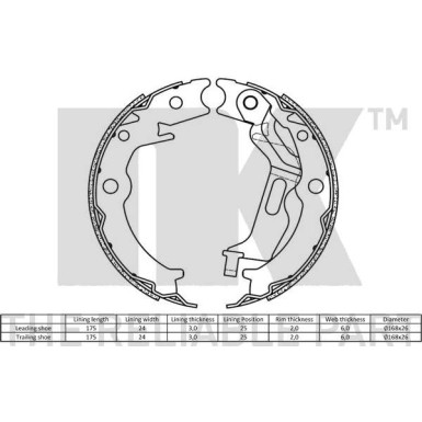 2736785 Bremsbackensatz, Feststellbremse 2736785 Bremsbackensatz, Feststellbremse