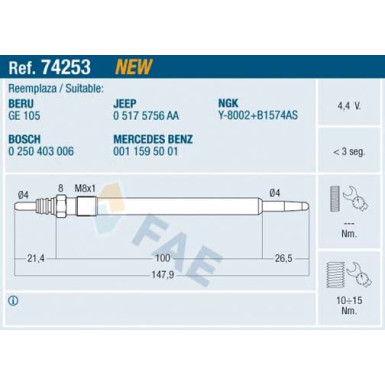 FAE Glühkerze FAE Glühkerze