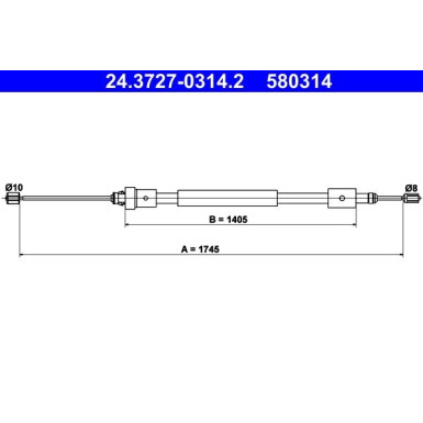 24.3727-0314.2 Seilzug, Feststellbremse 24.3727-0314.2 Seilzug, Feststellbremse