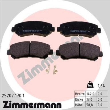 ZIMMERMANN Bremsbelagsatz, Scheibenbremse | 25202.170.1