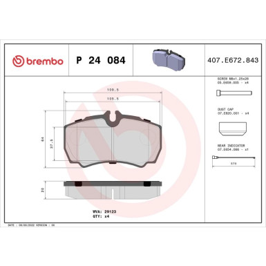 BREMBO Bremsklötze HA | FORD Transit 06-14 | P 24 084