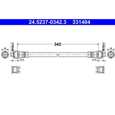 ATE Bremsschlauch | 24.5237-0342.3