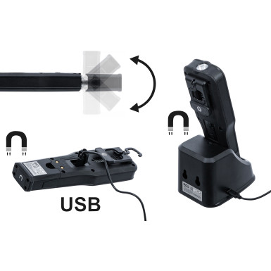 BGS COB-LED Arbeits-Leuchte | klappbar | mit Ladestation | 85347