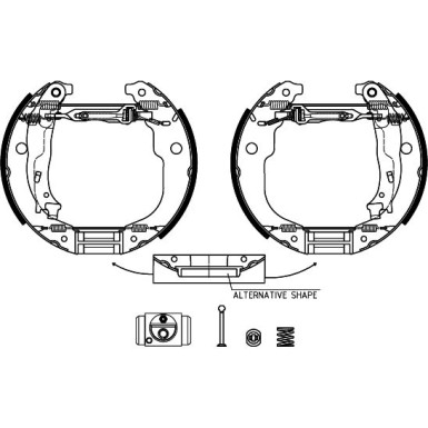 84067201 Bremsbackensatz Shoe Kit Pro 84067201 Bremsbackensatz Shoe Kit Pro