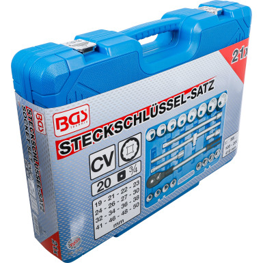 BGS Steckschlüssel-Satz Zwölfkant | Antrieb 20 mm (3/4"""") | 21-tlg | 1223