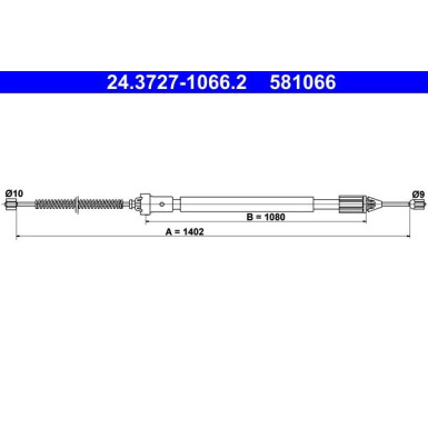 ATE Handbremsseil Seilzug Festellbremse 24.3727-1066.2 ATE Handbremsseil Seilzug Festellbremse 24.3727-1066.2