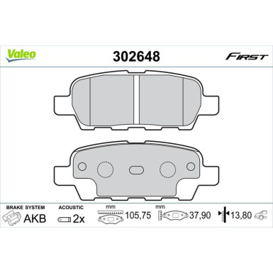 VALEO Bremsbeläge | 302648