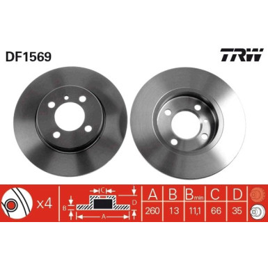 Bremsscheibe Bmw P. E30 82-91 | DF1569