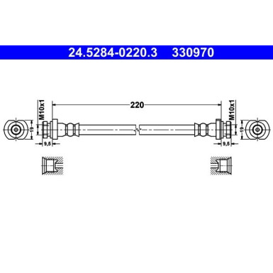 ATE Bremsschlauch | 24.5284-0220.3