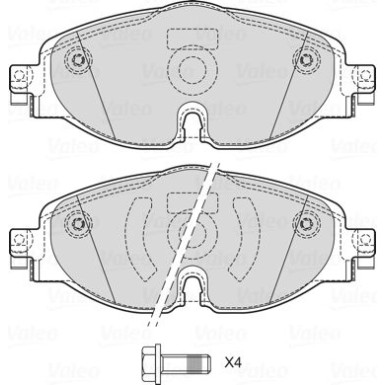 VALEO Bremsbeläge 601702