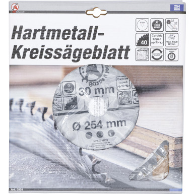 BGS Hartmetall-Kreissägeblatt | Ø 254 x 30 x 3,2 mm | 40 Zähne | 3954
