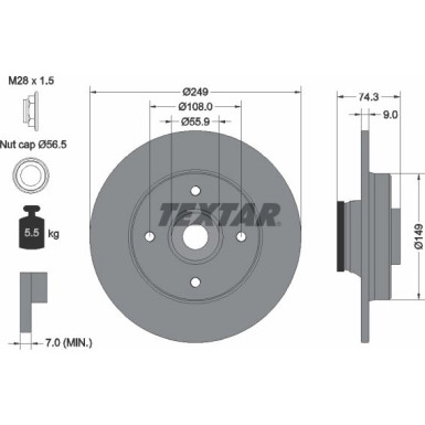 Bremsscheibe Peugeot T. 308 1.4-2.0Hdi 07- Mit Abs-Lager PRO 92194103