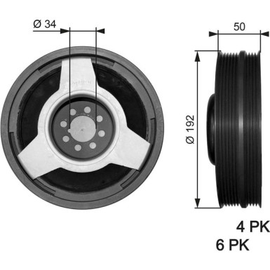 Riemenscheibe AUDI,SKODA,VW DriveAlign™ TVD1030