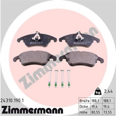 ZIMMERMANN Bremsbeläge ZIMMERMANN Bremsbeläge