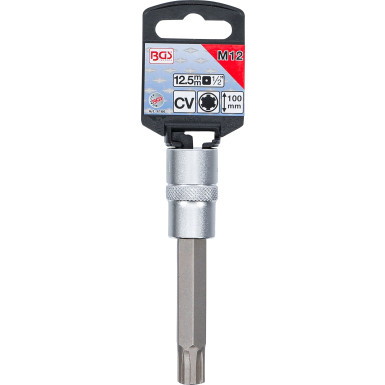 BGS Bit-Einsatz | Länge 100 mm | Antrieb Innenvierkant 12,5 mm (1/2"""") | Keil-Profil (für RIBE) M12 | 4166