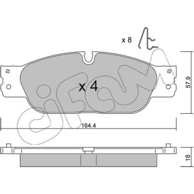 CIFAM Bremsbelagsatz, Scheibenbremse | 822-1189-0