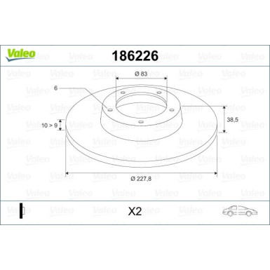 VALEO Bremsscheibe 186226