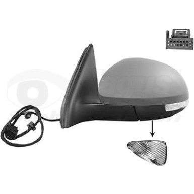 Aussenspiegel li. elek. Verstell. bhz VW Tiguan asph.klapp.,9PinsBodl. OE 5N1857507Q9B9 HAGUS
