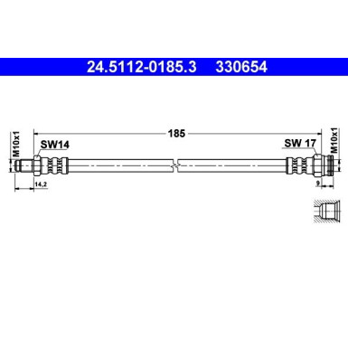 ATE Bremsschlauch | 24.5112-0185.3