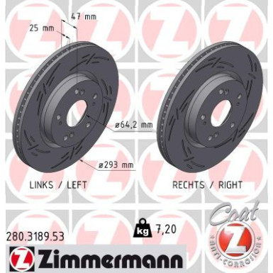 ZIMMERMANN Bremsscheibe 280.3189.53 BLACK Z