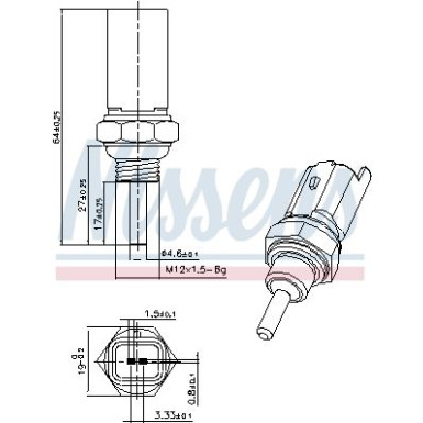 NISSENS Sensor, Kühlmitteltemperatur 207034