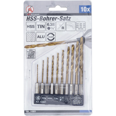 BGS HSS-Bohrer-Satz titan-nitriert 1,5 - 6 mm 10-tlg BGS Do it yourself 50801