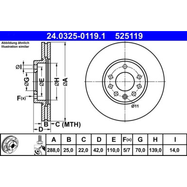 Bremsscheibe Opel P. Speedster/Vectra 1.6-2.6 95- Power Disc PowerDisc 24.0325-0119.1